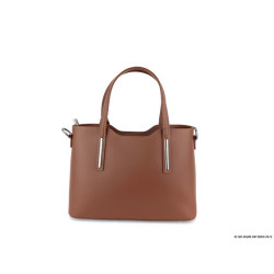 Sac à main cuir lisse marron Maila - made in Italy