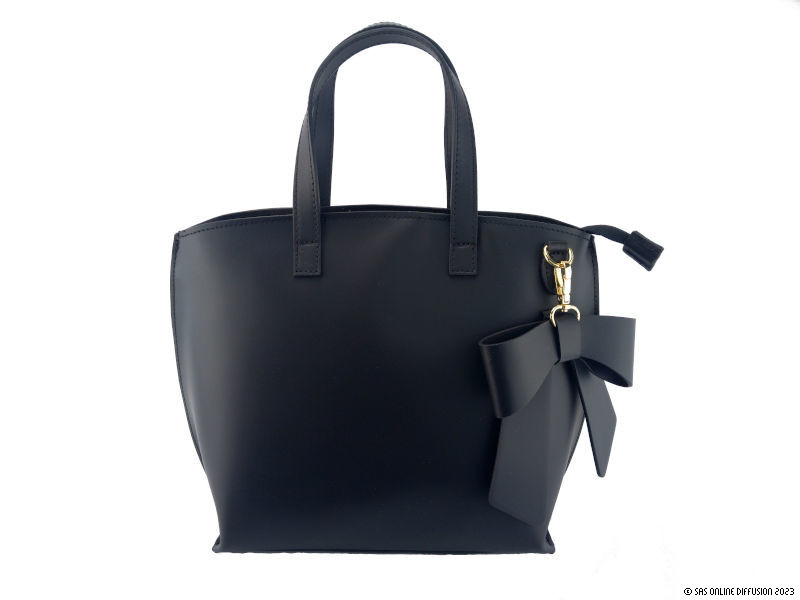 Sac femme en cuir noir Lisa - fabriqu&eacute; en italie