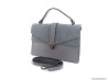 Sac &agrave; main femme en cuir lisse et velours gris - Fabriqu&eacute; en Italie