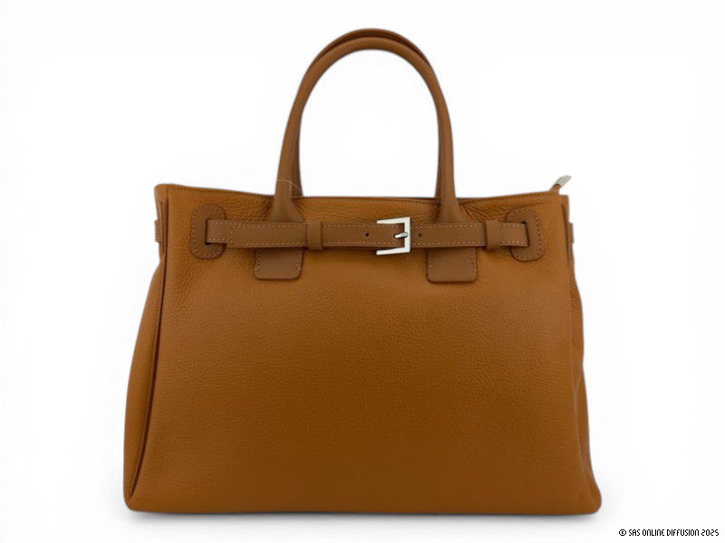 Sac femme Capri en cuir pleine fleur Camel. Collection Automne-Hiver 2026-2027