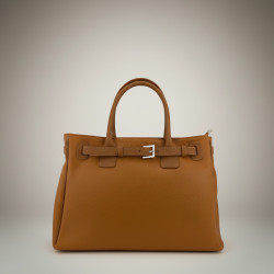 Sac femme Capri en cuir fauve aspect grain&eacute;. Collection hiver 2027