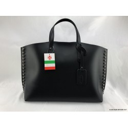 Sac &agrave; main milano cuir noir fonc&eacute; italien
