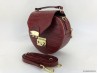 Sac rond Verona en grain croco rouge