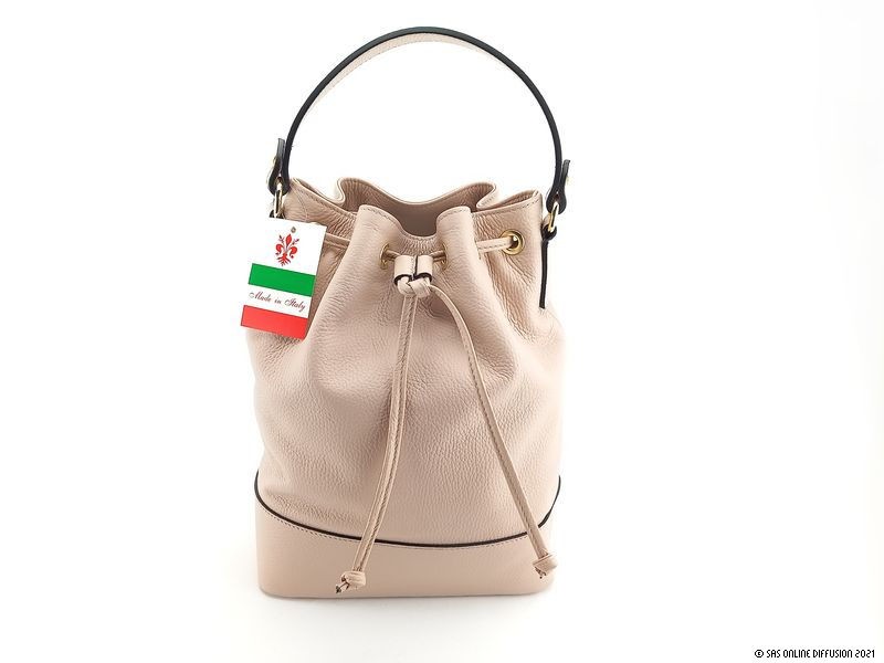 Sac seau en cuir v&eacute;ritable Teramo