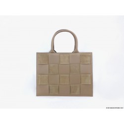 Sac à main damier en cuir et velours Eloise