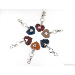 Porte-cl&eacute; cuir naturel - fabriqu&eacute; en italie