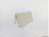 Portefeuille en cuir grain&eacute; beige Olinda - Fabriqu&eacute; en Italie