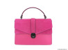 Sac a main cuir et cuir velours El&eacute;gance - Fuschia