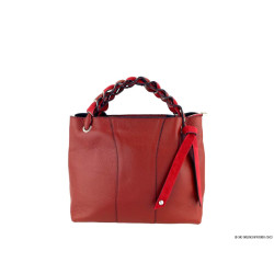 Sac en cuir italien rouge Torsadia